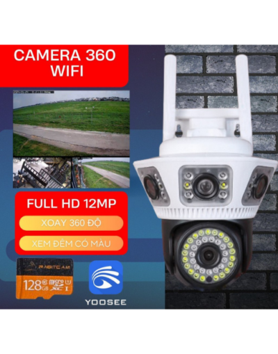 Siêu camera Ngoài trời Yoosee xoay- phiên bản 3 màn hình độc lập-12MPX.Q54D-12MPX